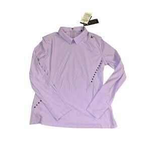 Nevermindall Womens Golf Shirt Purple M Luxury Lightweight